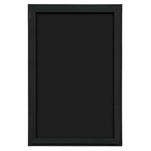 Indoor Enclosed Combo Board, 72"x36", Satin Frame/Black & Cloud